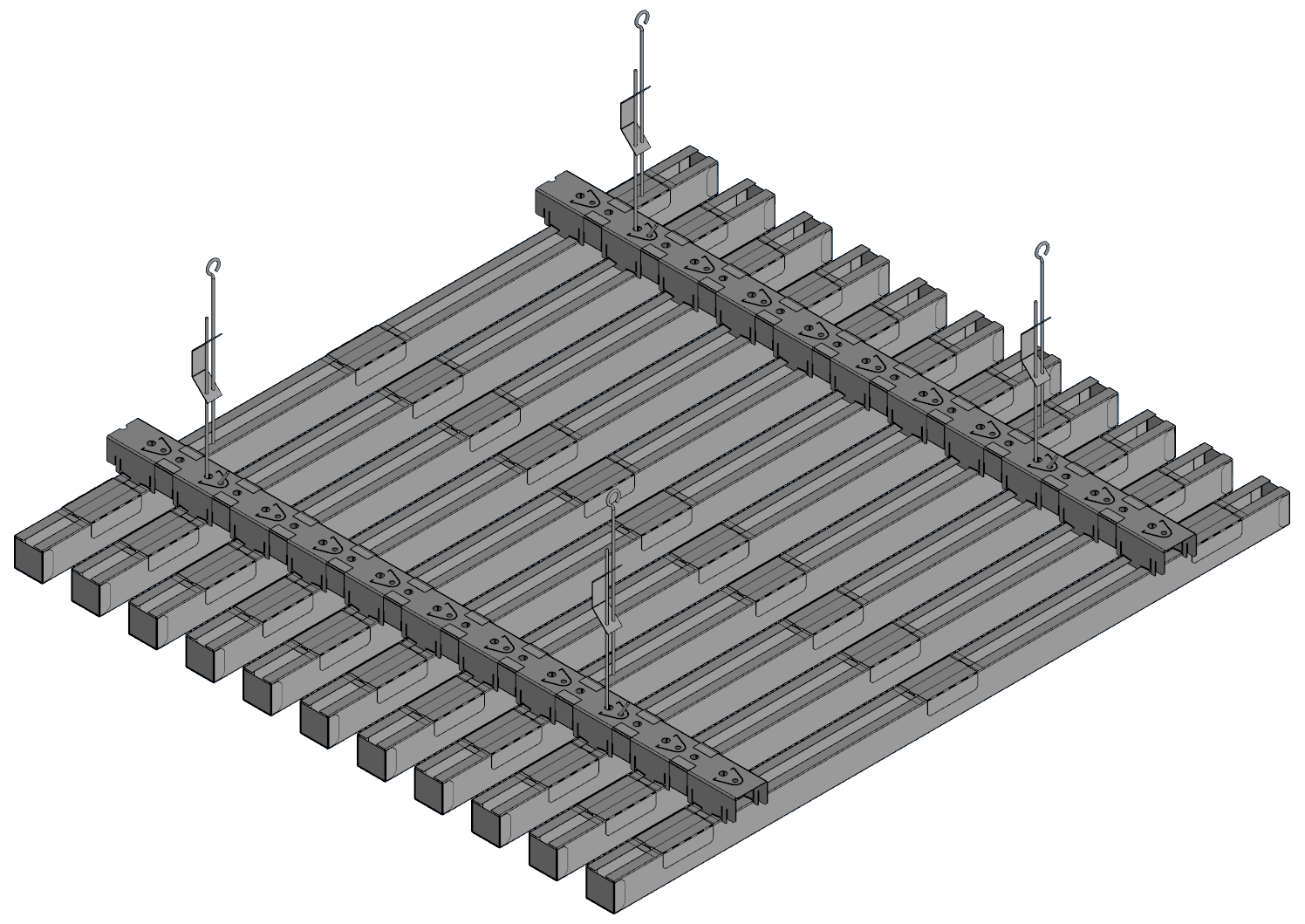 BIM-модель кубообразного реечного потолка VALKOR™